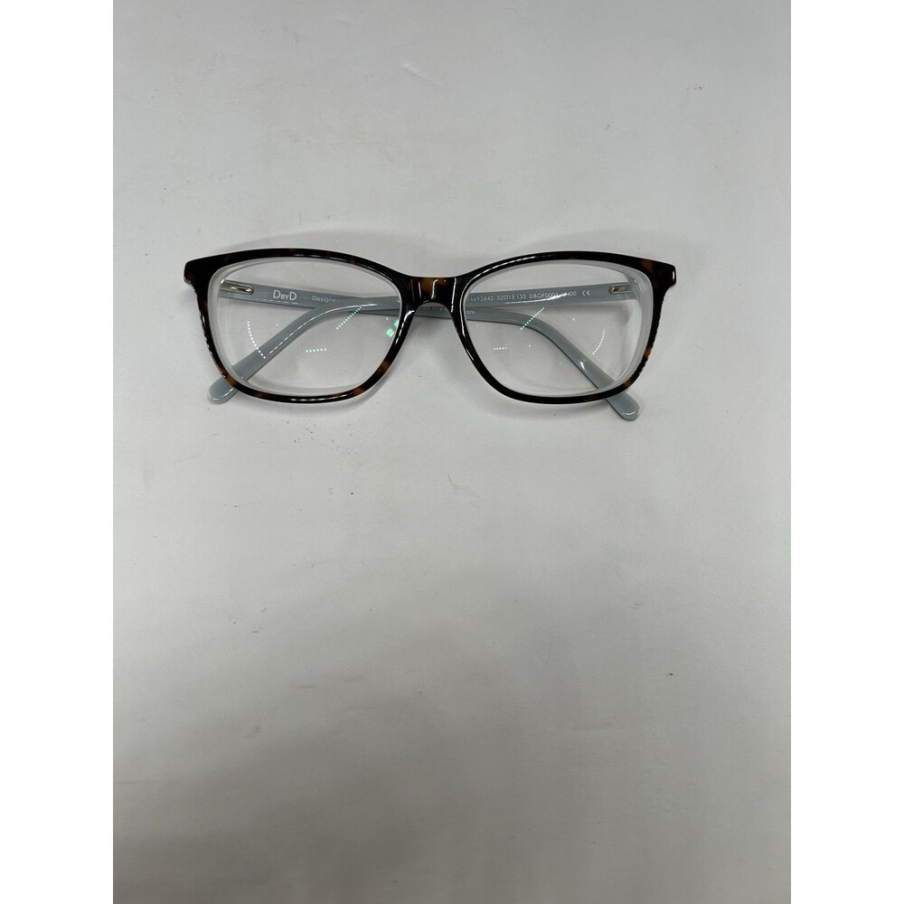 DBYD DBOF0001 Eyeglasses Brown Tortoise Blue Square Full Rim Frames 52-15-135